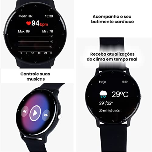 Relógio Inteligente Bluetooth Haiz IP67 44mm My Watch I Fit PRETO HZ-ZL02D