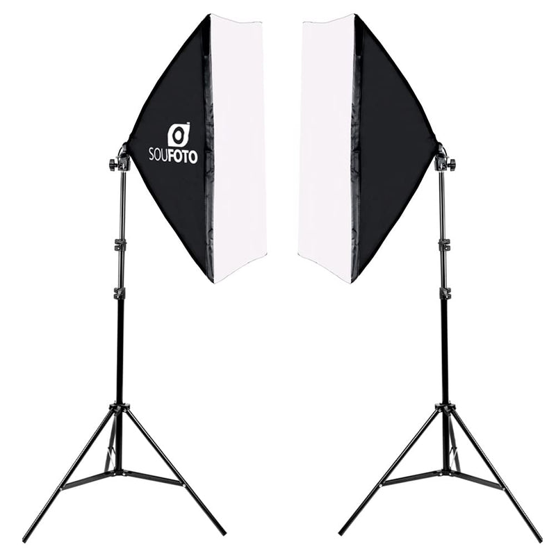 Kit Softbox Duplo Profissional para Iluminação Fotografia e Video 2x Softbox 50x70cm e 2x Tripés 2 metros | Modelo Duo