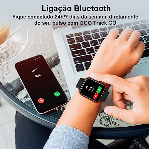 Smartwatch i2GO Track GO com Alexa Integrada, Tela 1,69", Bateria de até 7 dias