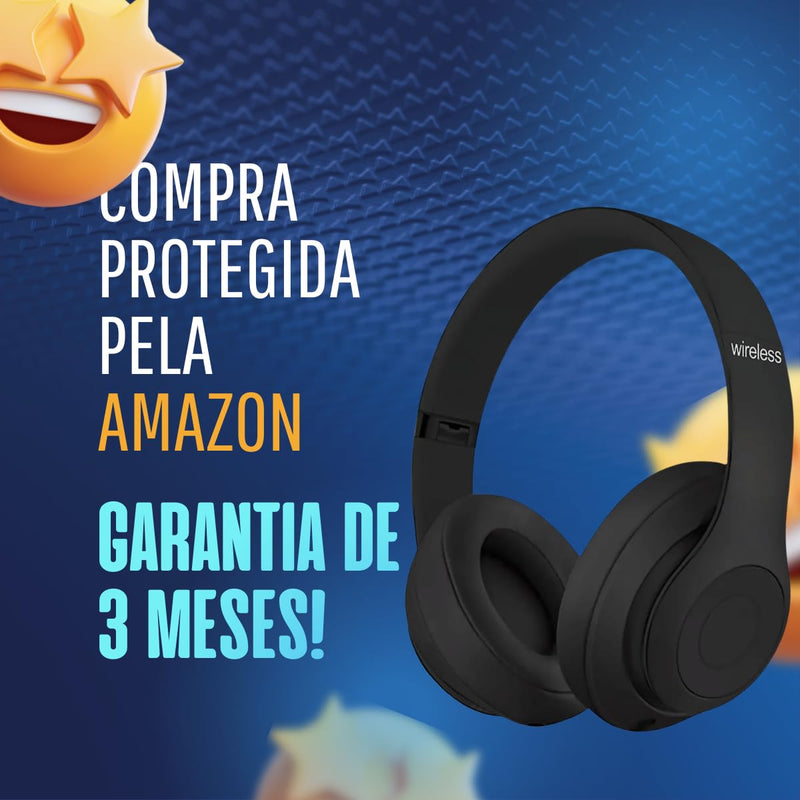 Fone De Ouvido Headphone Bluetooth 5.0 Bateria Longa Duração Sem Fio