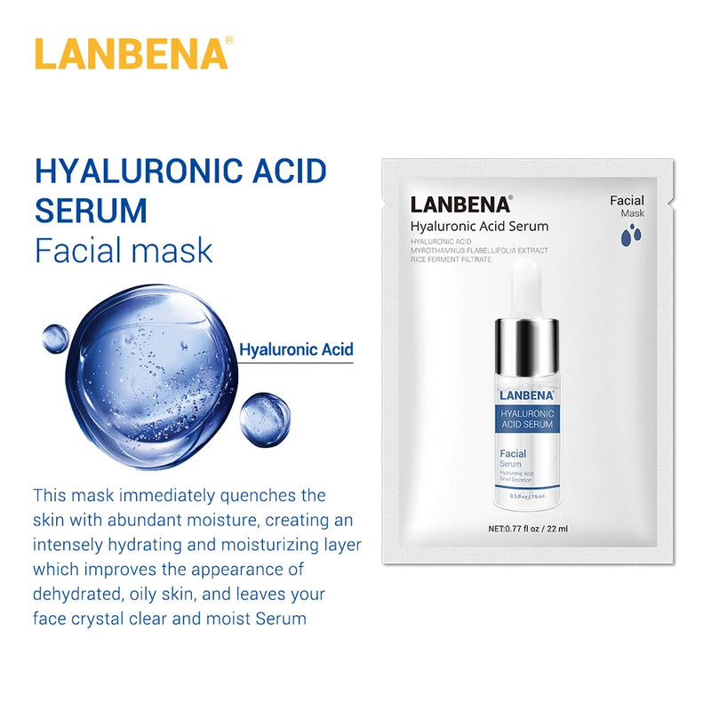 Máscara Facial de soro com ácido hialurônico hidratante de clareamento anti acne controle de óleo