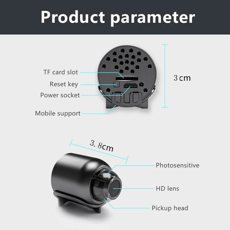 Mini câmera Hd 1080p wifi filmadora visão noturna